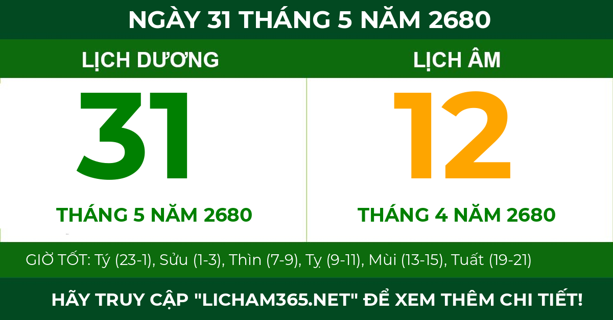 lịch âm ngày 31 tháng 5 năm 2680