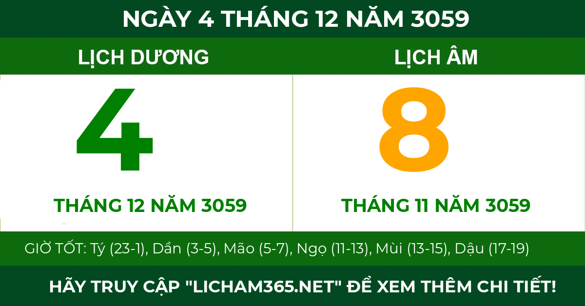 lịch âm ngày 4 tháng 12 năm 3059