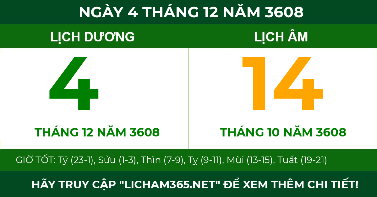 lịch âm ngày 4 tháng 12 năm 3608