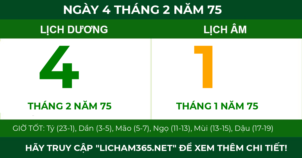 lịch âm ngày 4 tháng 2 năm 75