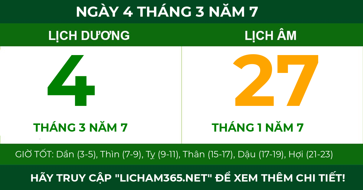 lịch âm ngày 4 tháng 3 năm 7