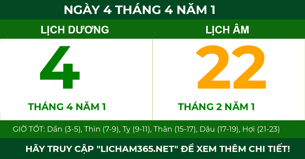 lịch âm ngày 4 tháng 4 năm 1