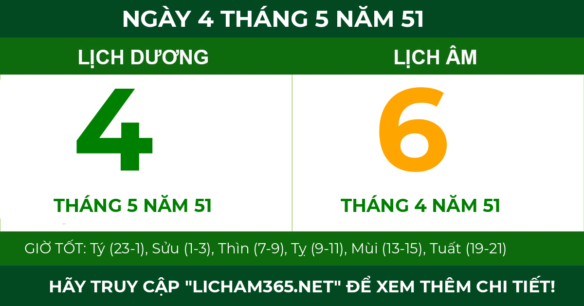 lịch âm ngày 4 tháng 5 năm 51