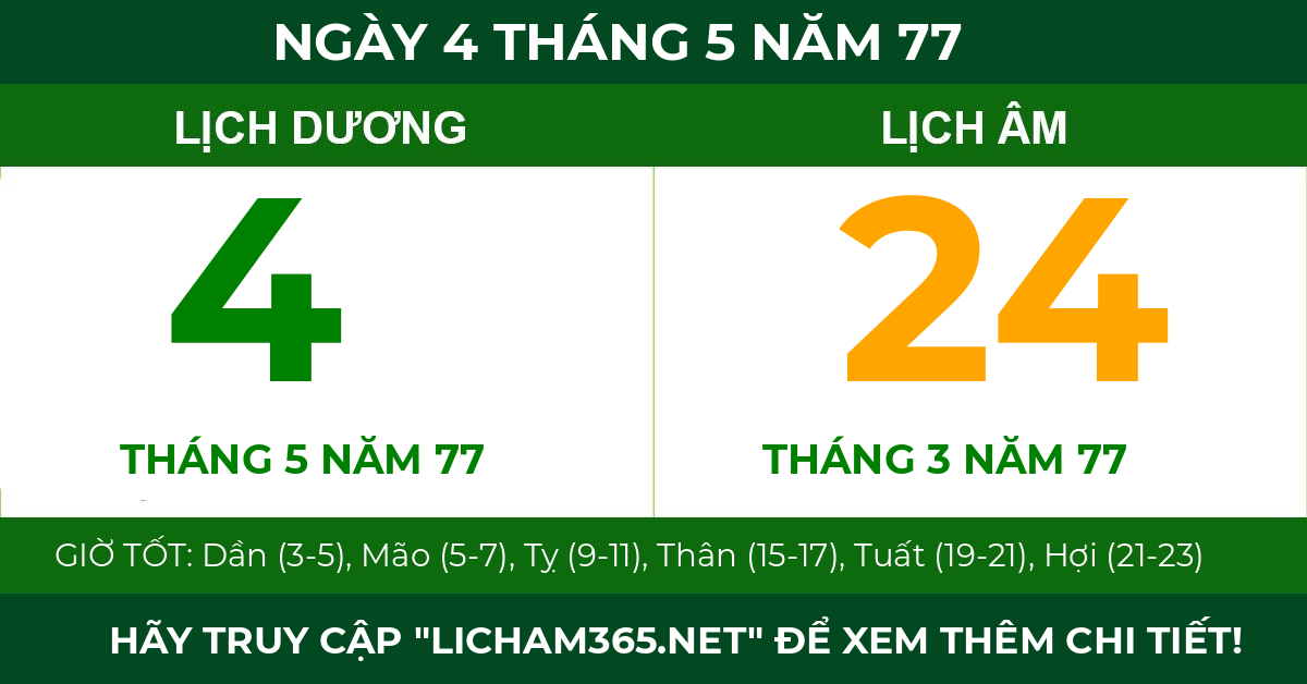 lịch âm ngày 4 tháng 5 năm 77