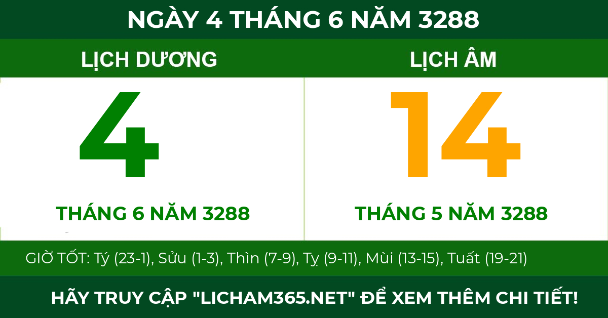 lịch âm ngày 4 tháng 6 năm 3288