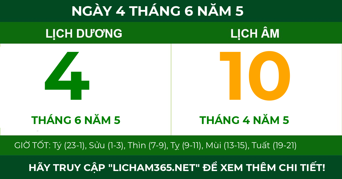 lịch âm ngày 4 tháng 6 năm 5