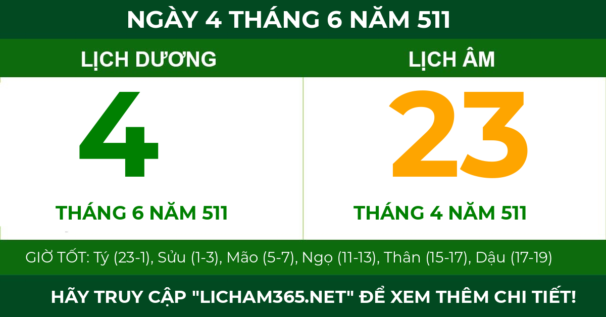 lịch âm ngày 4 tháng 6 năm 511