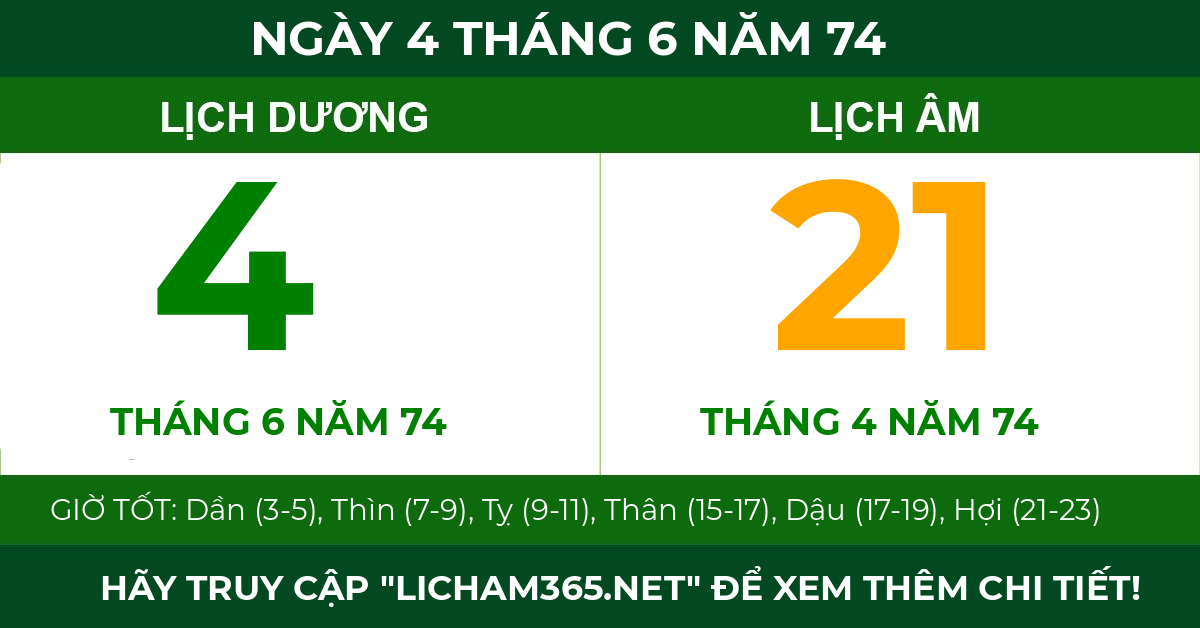 lịch âm ngày 4 tháng 6 năm 74
