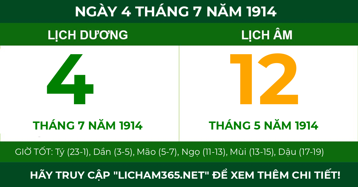 lịch âm ngày 4 tháng 7 năm 1914
