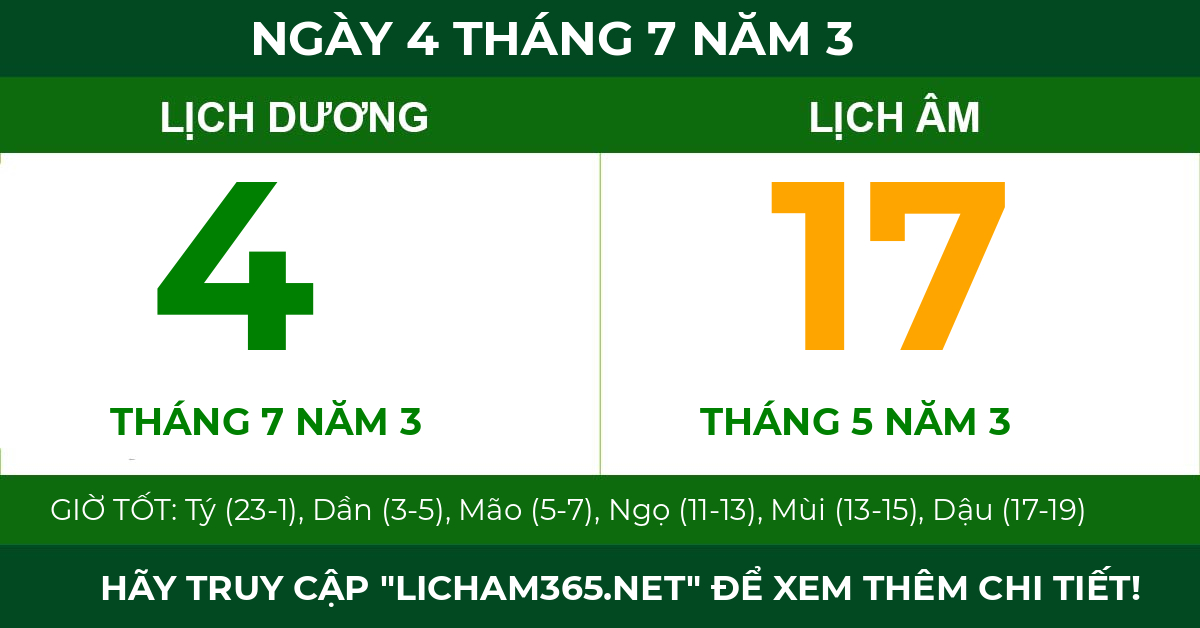 lịch âm ngày 4 tháng 7 năm 3