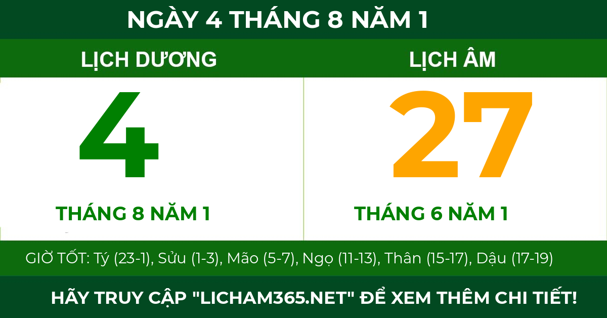 lịch âm ngày 4 tháng 8 năm 1