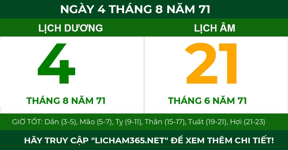 lịch âm ngày 4 tháng 8 năm 71