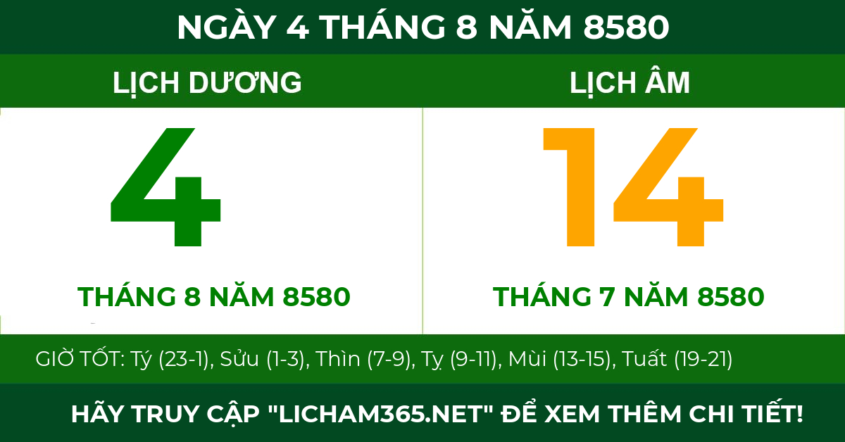 lịch âm ngày 4 tháng 8 năm 8580