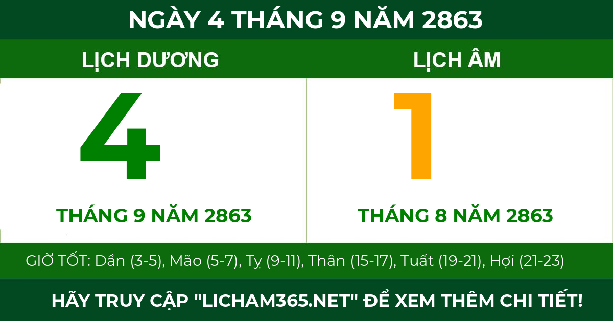 lịch âm ngày 4 tháng 9 năm 2863