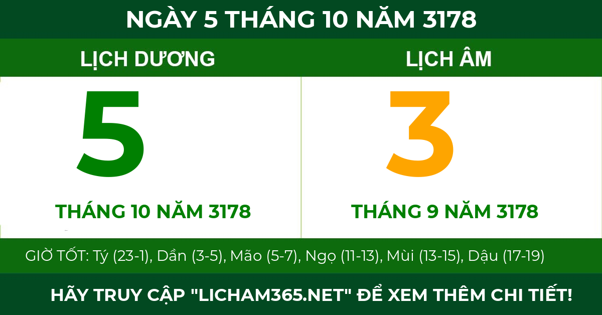 lịch âm ngày 5 tháng 10 năm 3178