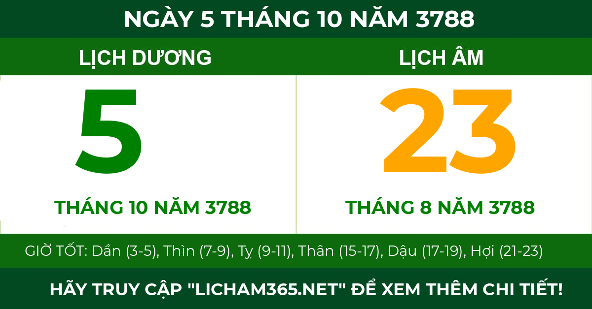 lịch âm ngày 5 tháng 10 năm 3788
