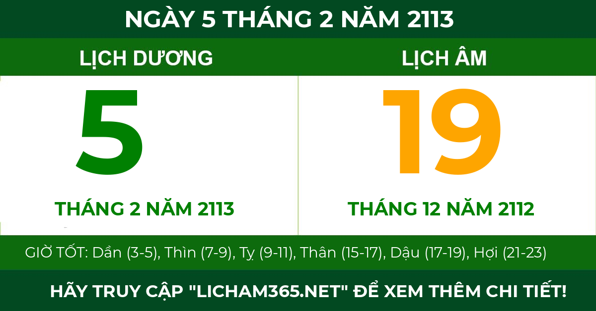 lịch âm ngày 5 tháng 2 năm 2113