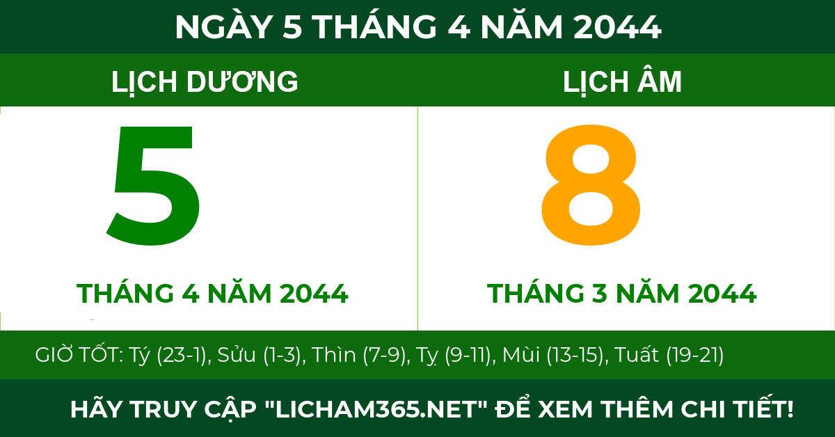 lịch âm ngày 5 tháng 4 năm 2044