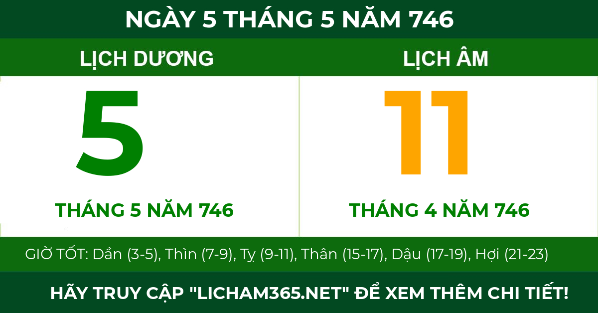 lịch âm ngày 5 tháng 5 năm 746