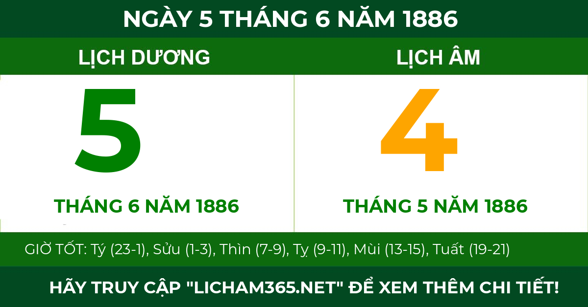 lịch âm ngày 5 tháng 6 năm 1886