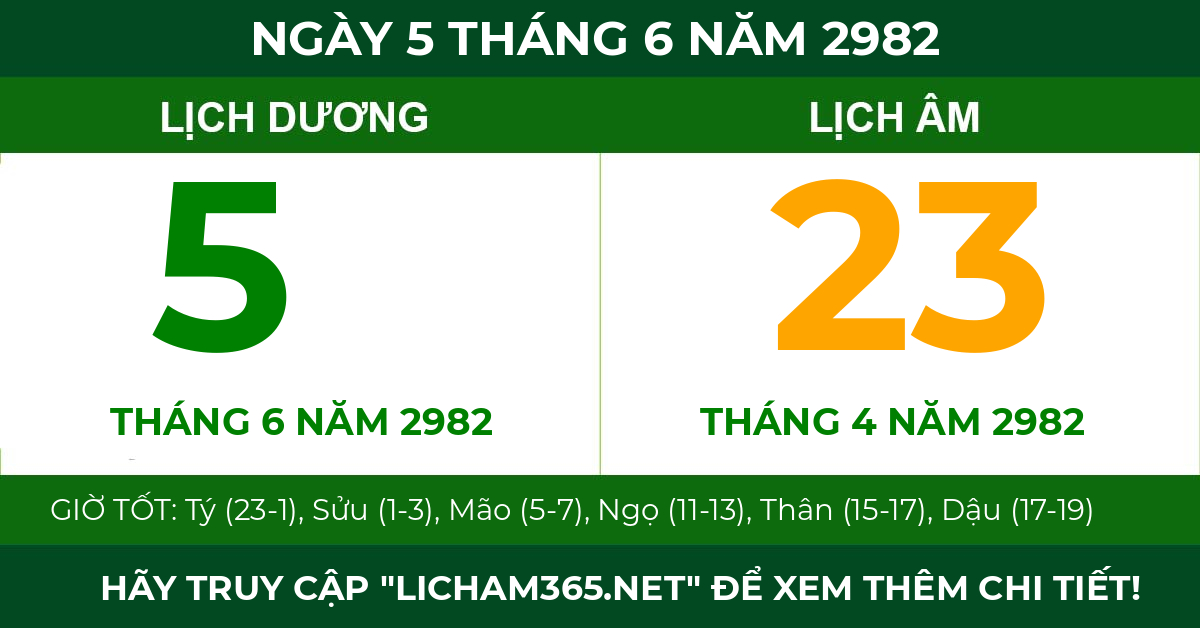 lịch âm ngày 5 tháng 6 năm 2982