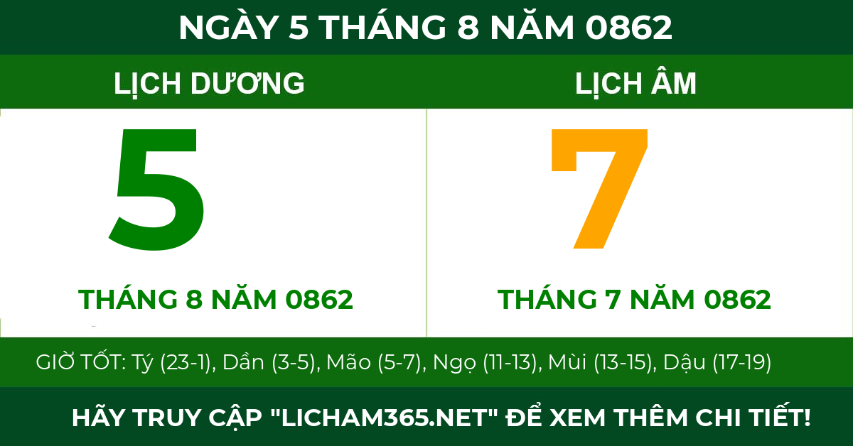 lịch âm ngày 5 tháng 8 năm 0862