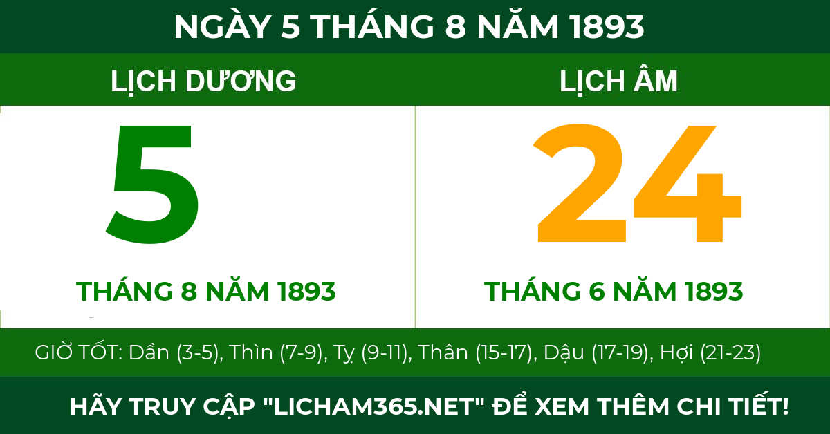 lịch âm ngày 5 tháng 8 năm 1893