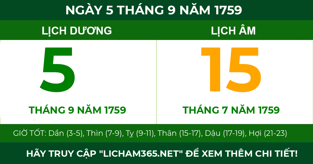 lịch âm ngày 5 tháng 9 năm 1759