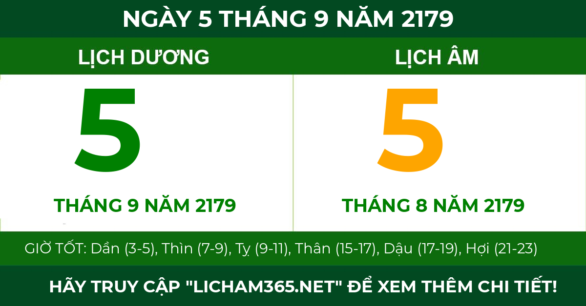 lịch âm ngày 5 tháng 9 năm 2179