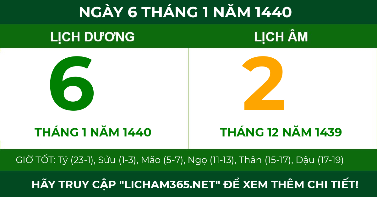 lịch âm ngày 6 tháng 1 năm 1440