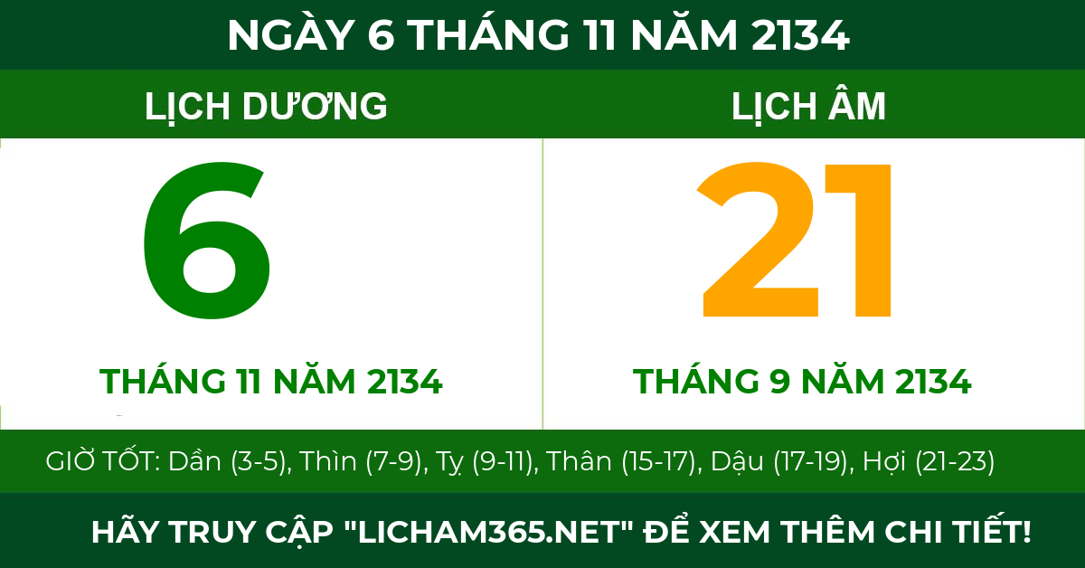 lịch âm ngày 6 tháng 11 năm 2134