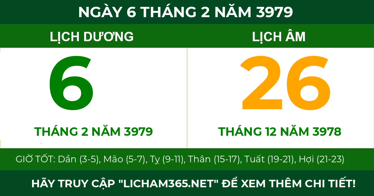 lịch âm ngày 6 tháng 2 năm 3979