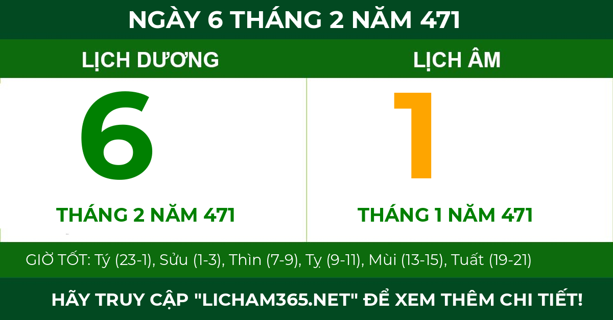 lịch âm ngày 6 tháng 2 năm 471