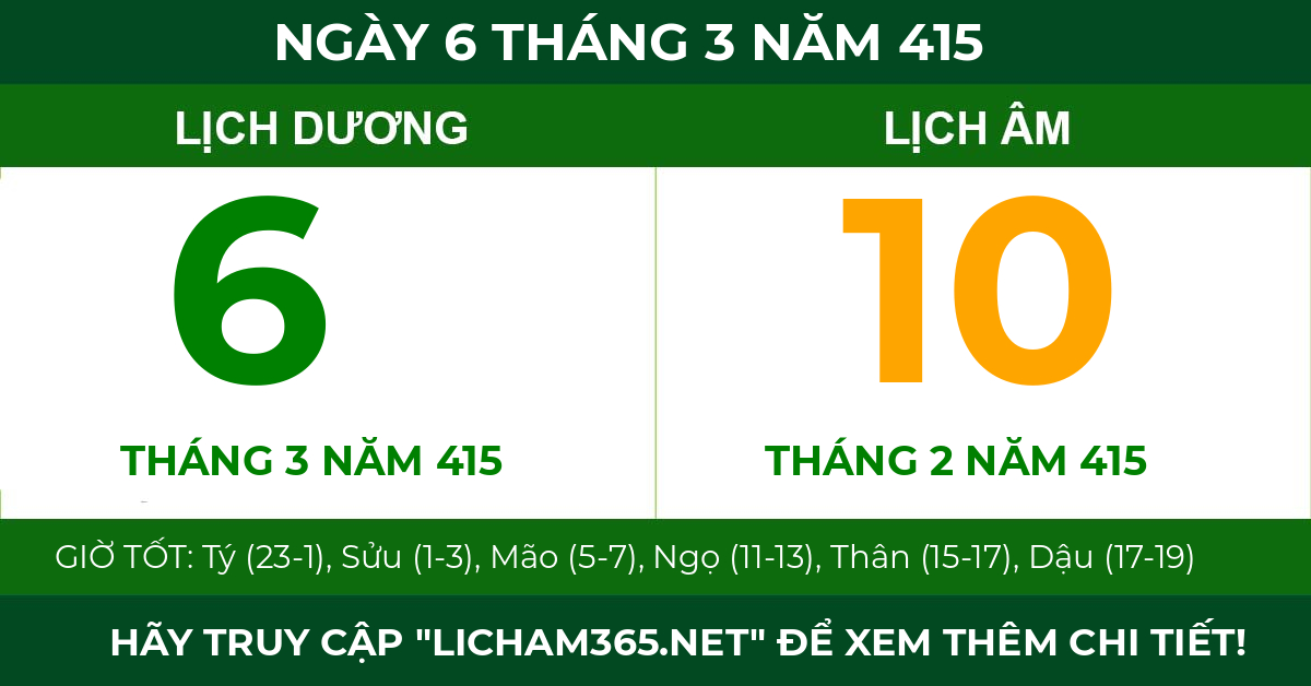 lịch âm ngày 6 tháng 3 năm 415