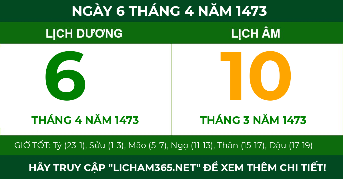 lịch âm ngày 6 tháng 4 năm 1473