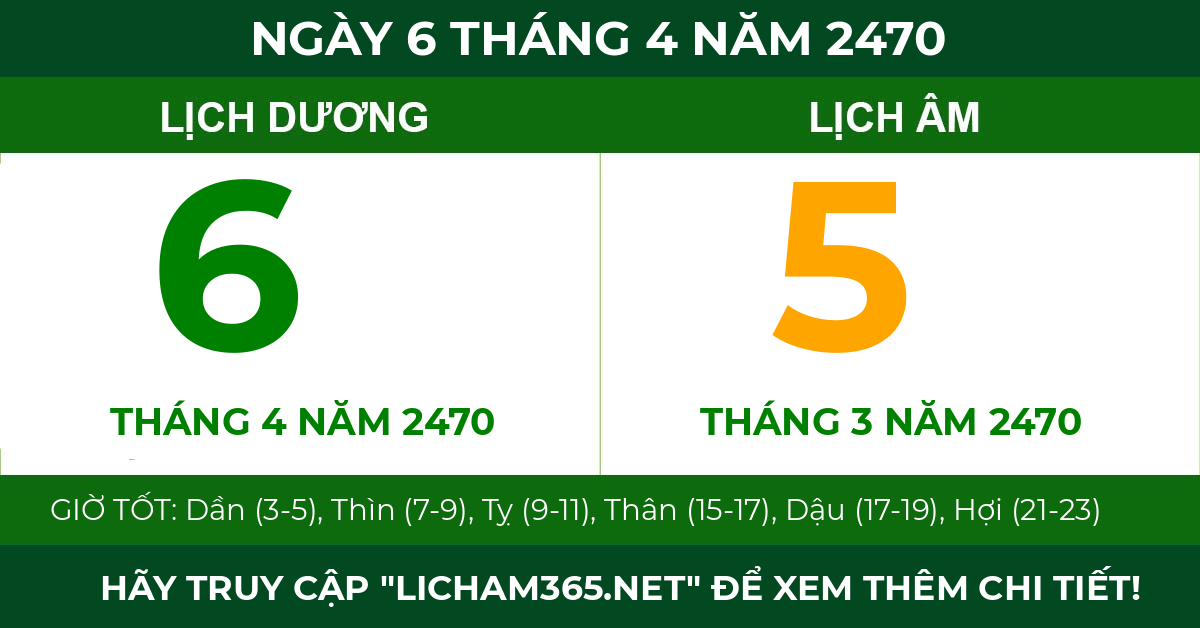 lịch âm ngày 6 tháng 4 năm 2470
