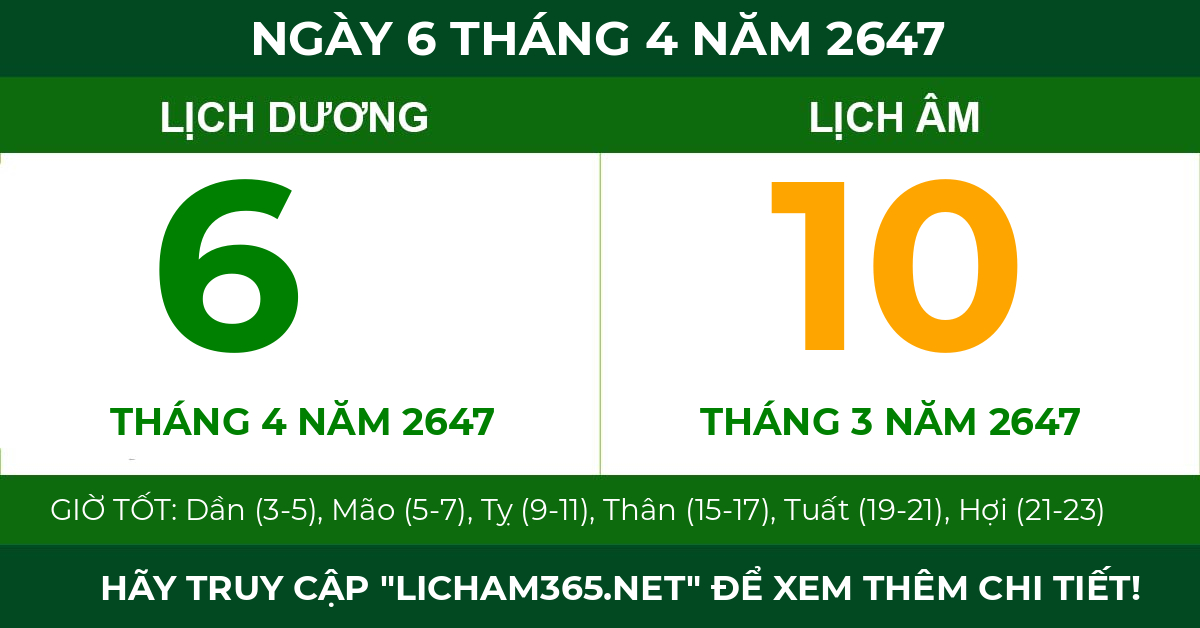 lịch âm ngày 6 tháng 4 năm 2647