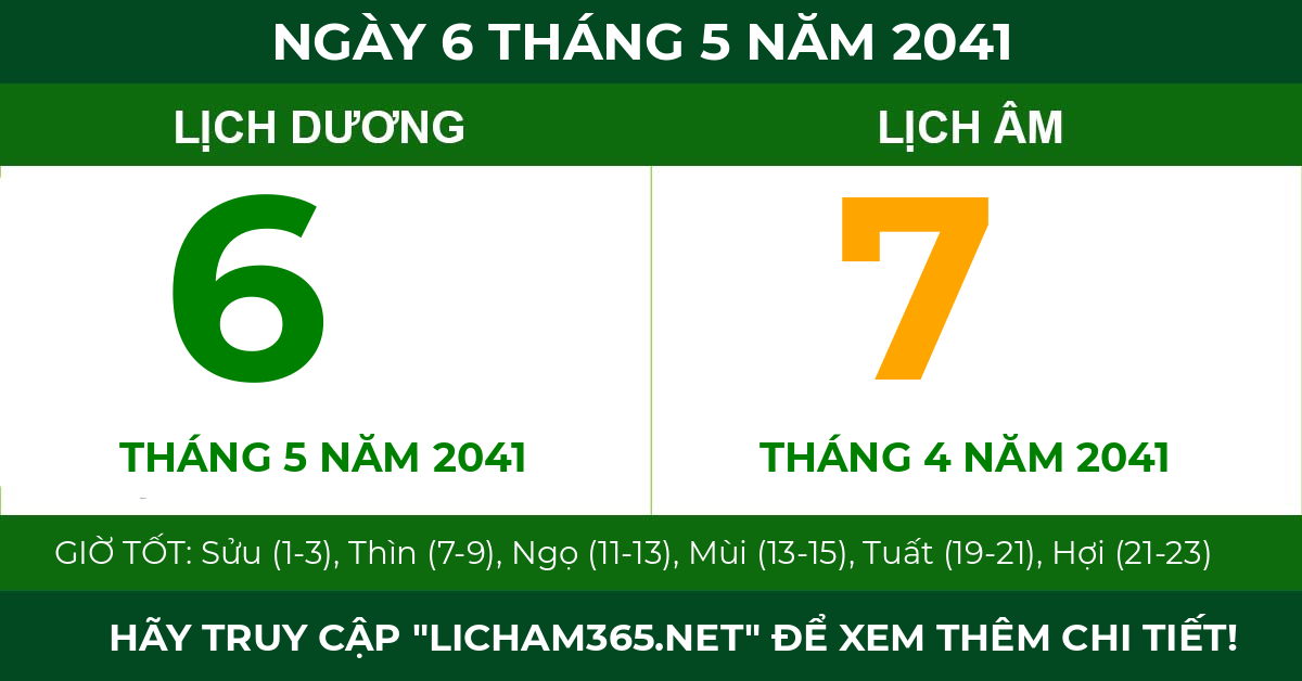 lịch âm ngày 6 tháng 5 năm 2041