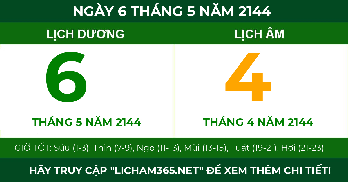 lịch âm ngày 6 tháng 5 năm 2144
