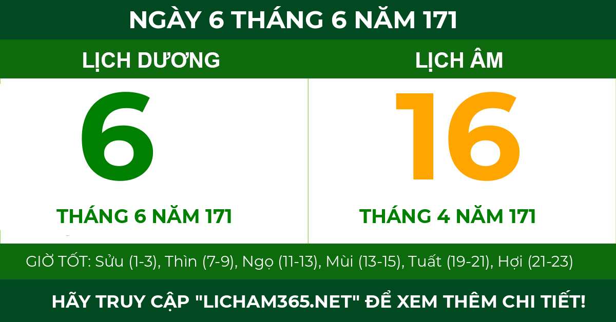 lịch âm ngày 6 tháng 6 năm 171