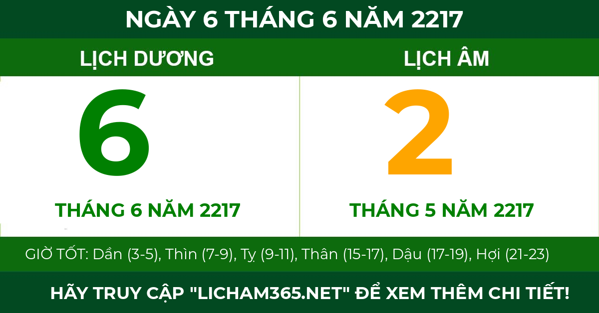 lịch âm ngày 6 tháng 6 năm 2217