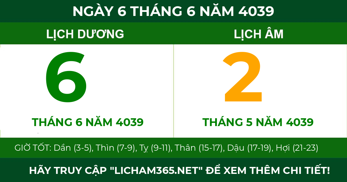 lịch âm ngày 6 tháng 6 năm 4039