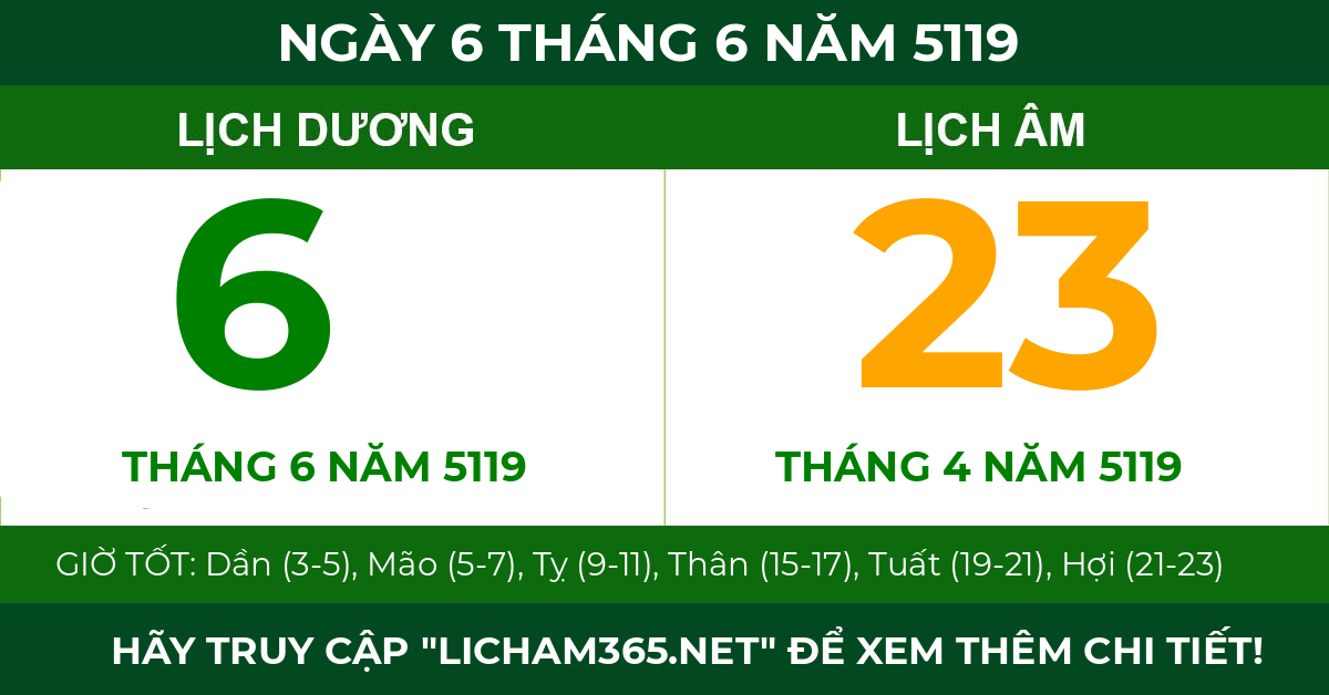 lịch âm ngày 6 tháng 6 năm 5119