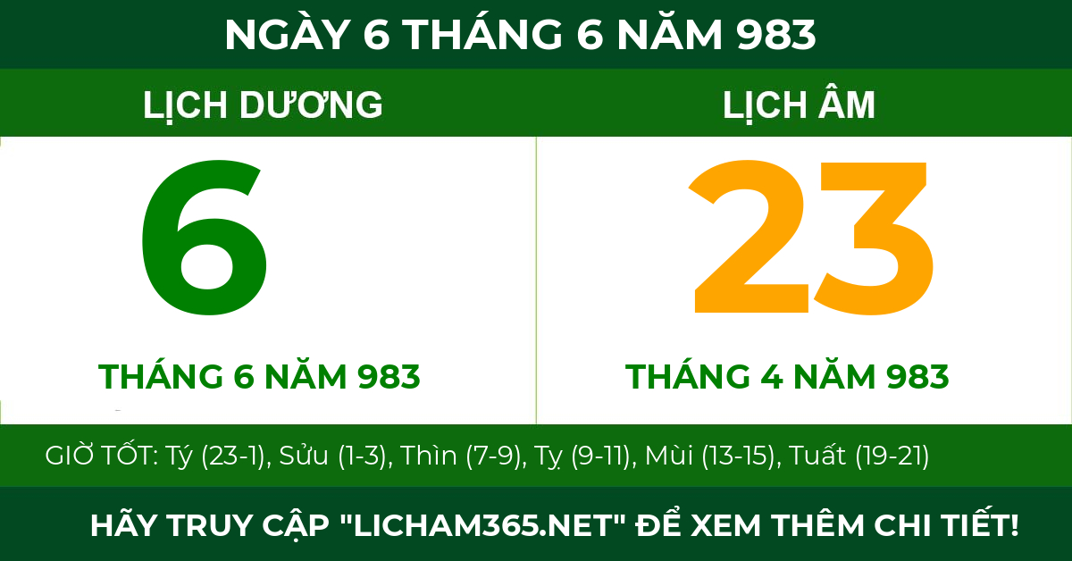 lịch âm ngày 6 tháng 6 năm 983