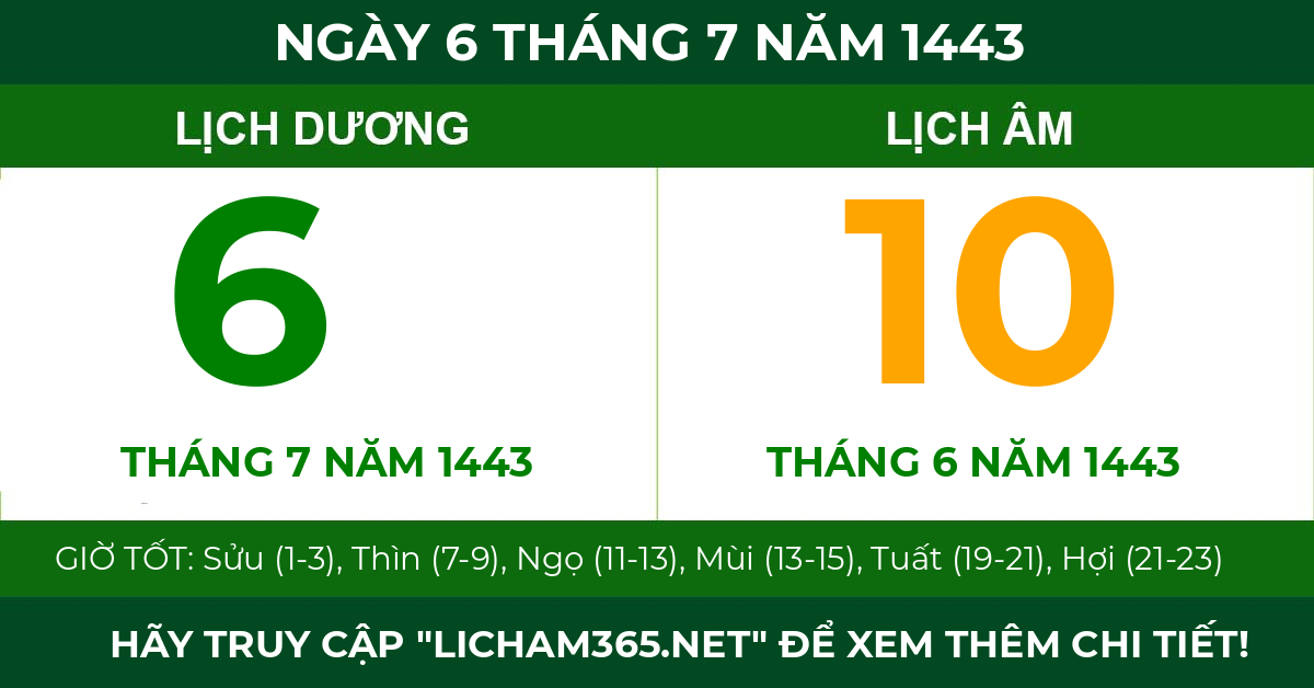 lịch âm ngày 6 tháng 7 năm 1443