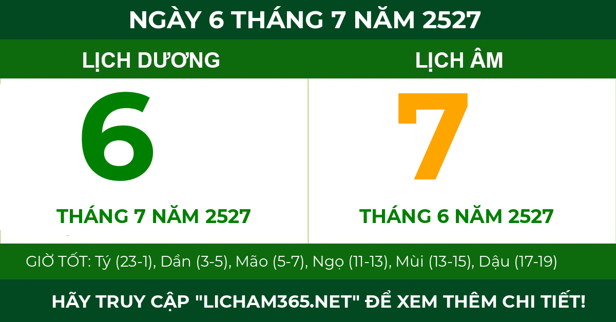 lịch âm ngày 6 tháng 7 năm 2527