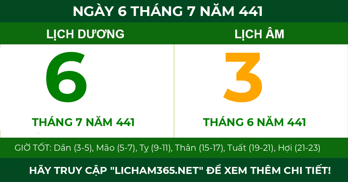 lịch âm ngày 6 tháng 7 năm 441