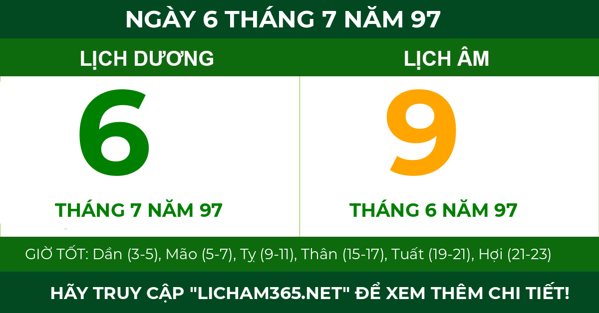 lịch âm ngày 6 tháng 7 năm 97