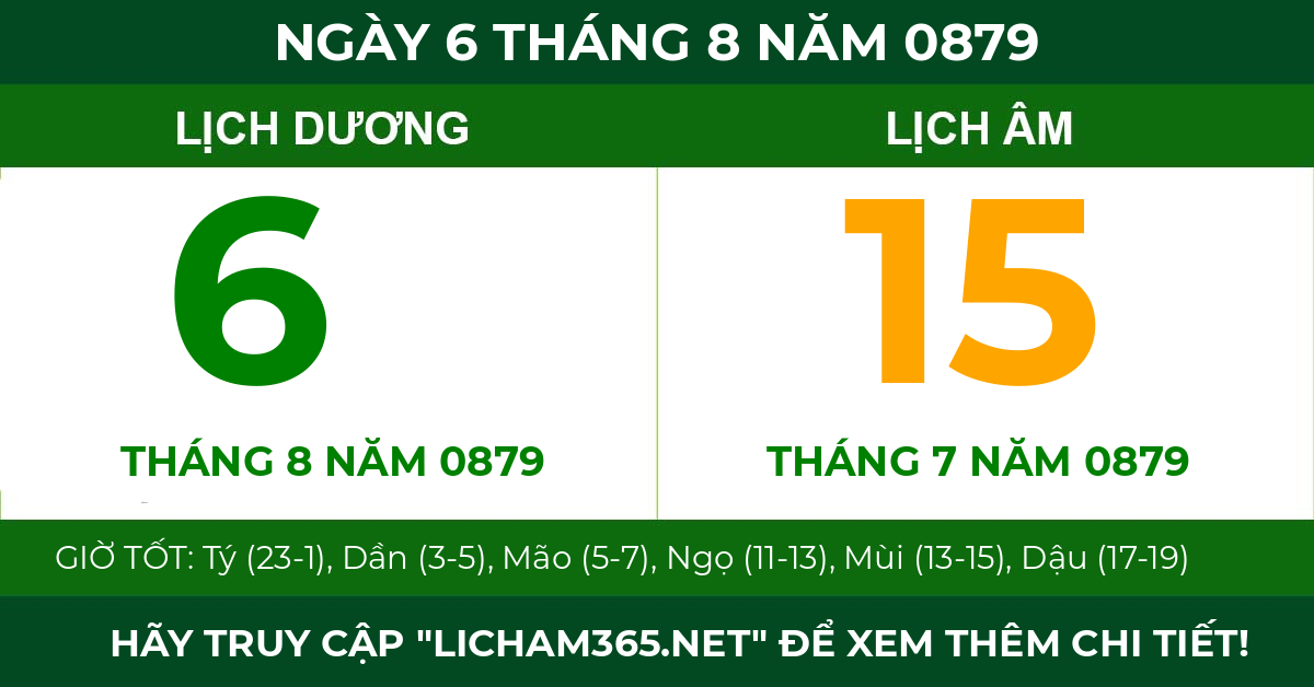 lịch âm ngày 6 tháng 8 năm 0879
