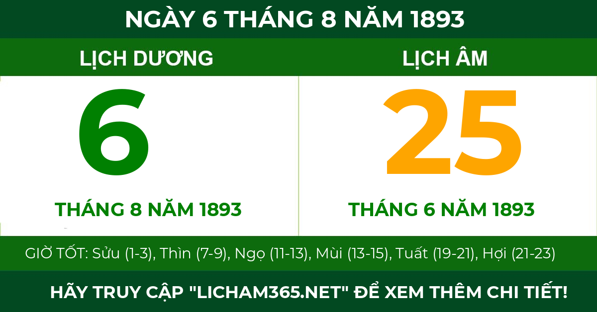 lịch âm ngày 6 tháng 8 năm 1893